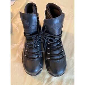 NWOB HARLEY-DAVIDSON FOOTWEAR Men 9 Electron Black Leather Motorcycle Boots D960